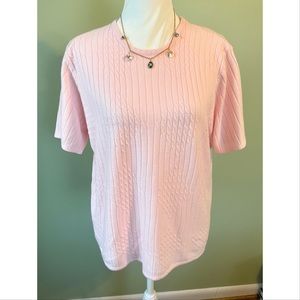 Super soft pale pink short sleeve sweater, Designers Originals XL